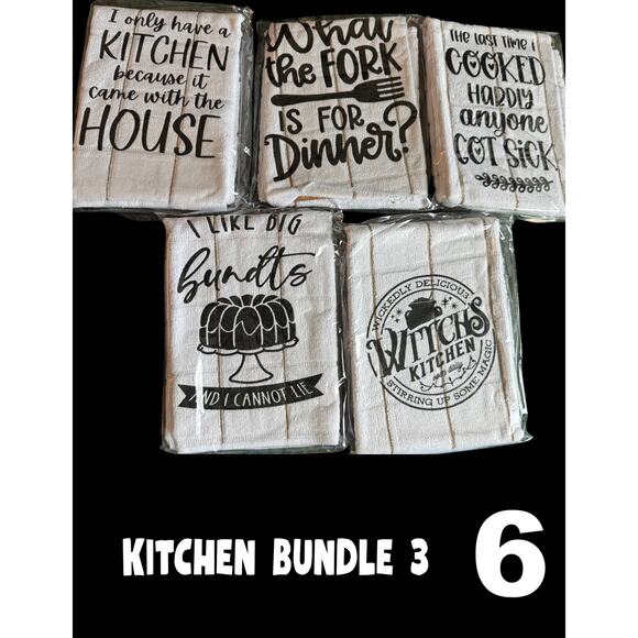 Kitchen Puns Dish Towels 3 - Brand New - Great Gift - Vendor Show Fillers - Picture 1 of 1
